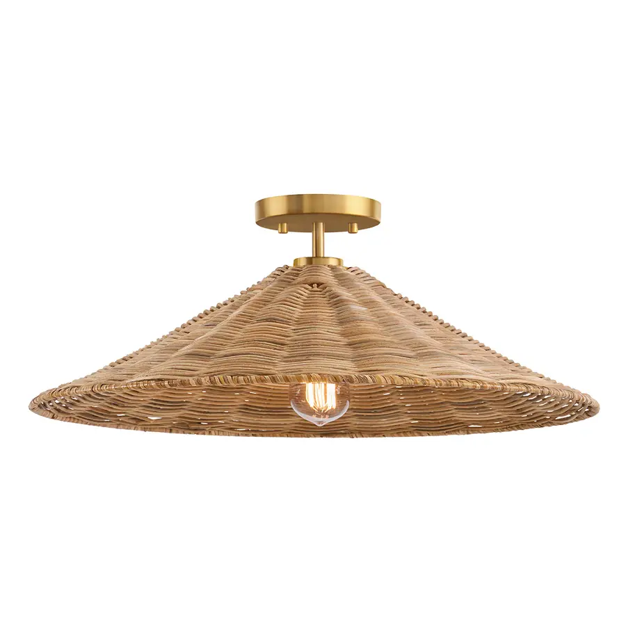 1-Light Ceiling Light in Natural Brass - Image 3