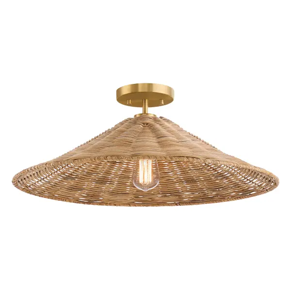 1-Light Ceiling Light in Natural Brass - Image 4