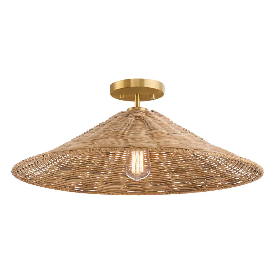 1-Light Ceiling Light in Natural Brass - Image 4