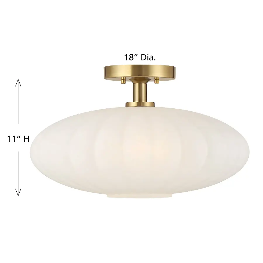 1-Light Ceiling Light in Natural Brass - Image 6
