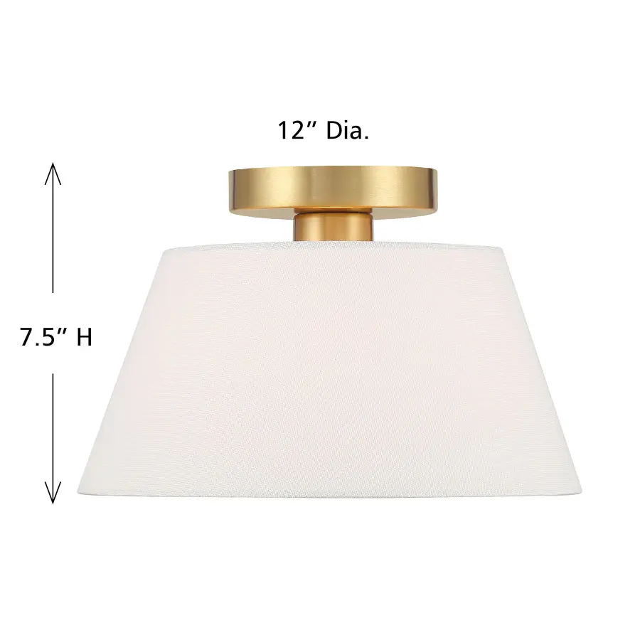 1-Light Ceiling Light in Natural Brass - Image 6