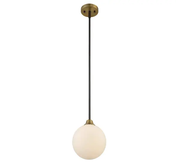 1-Light Mini Pendant in Oil Rubbed Bronze with Natural Brass - Image 2