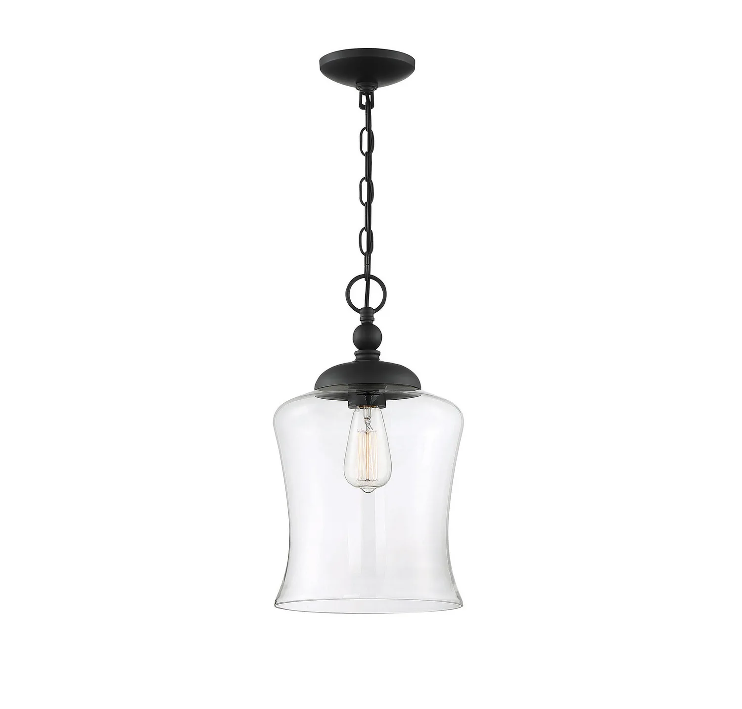 Mpend One Light Pendant in Matte Black