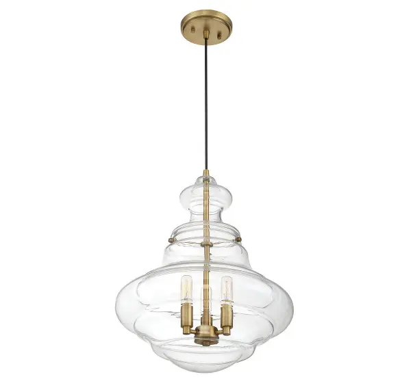 3-Light Pendant in Natural Brass - Image 2