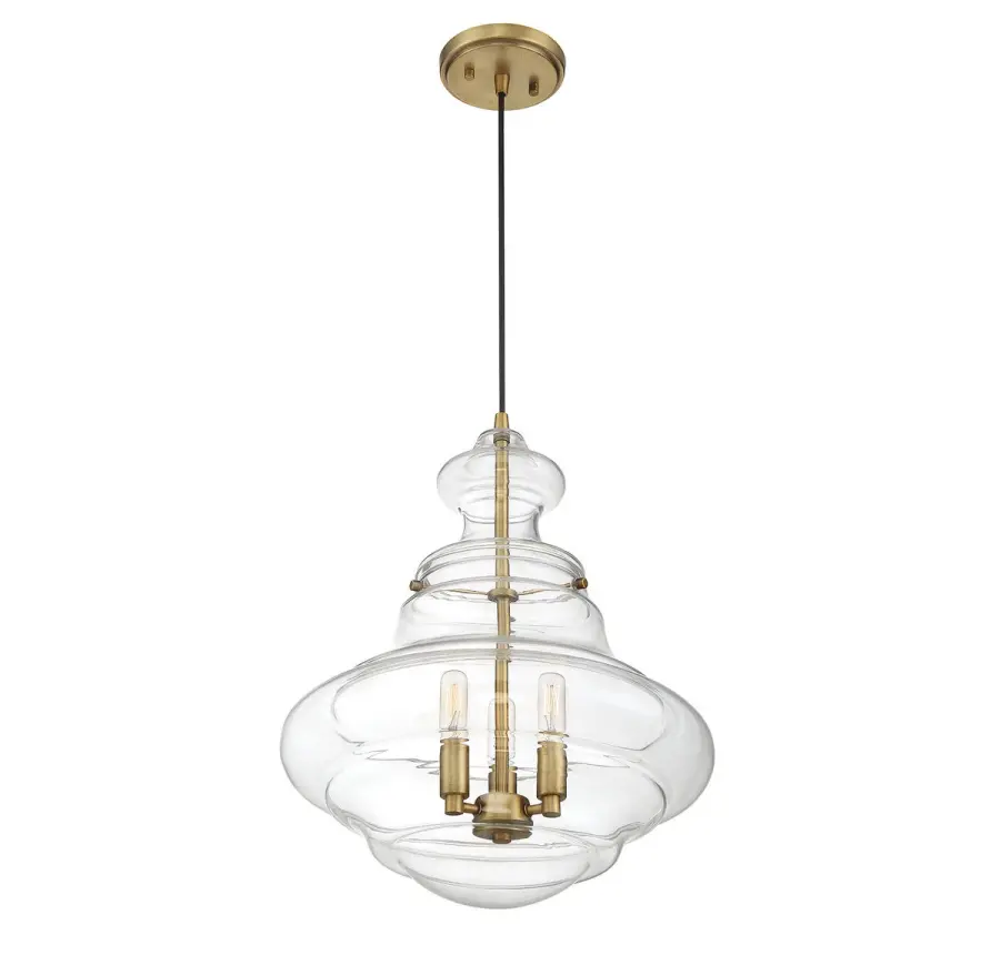 3-Light Pendant in Natural Brass - Image 2