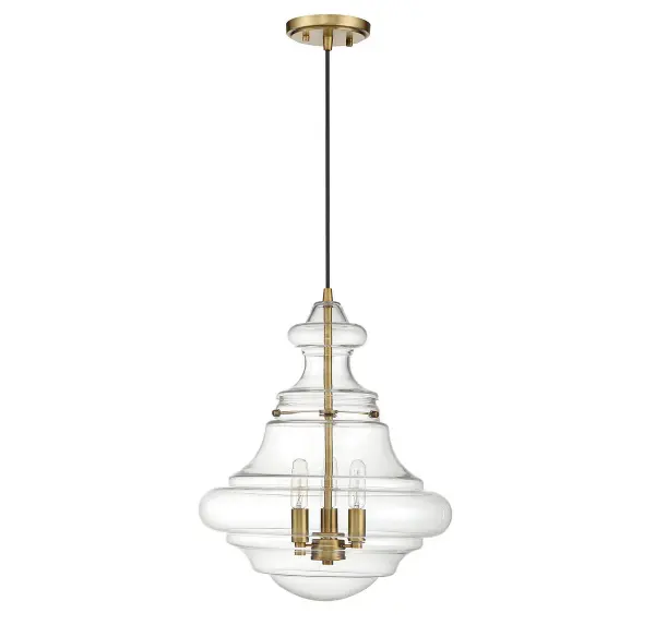 3-Light Pendant in Natural Brass - Image 4