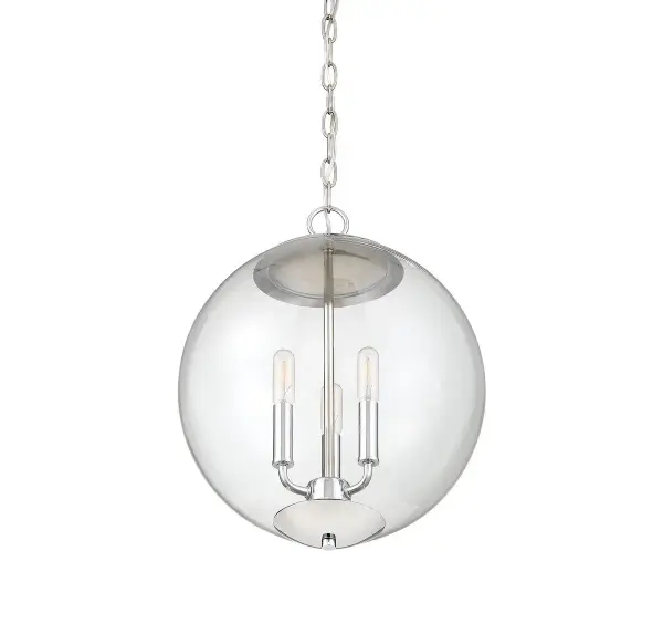 3-Light Pendant in Chrome - Image 3