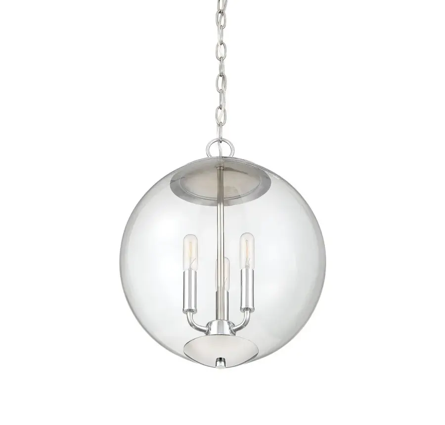 3-Light Pendant in Chrome - Image 3