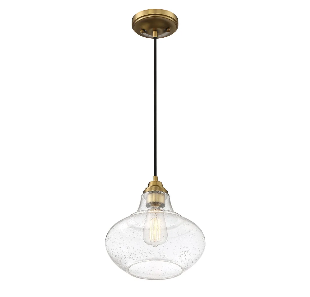 Mmin2 One Light Mini Pendant in Natural Brass