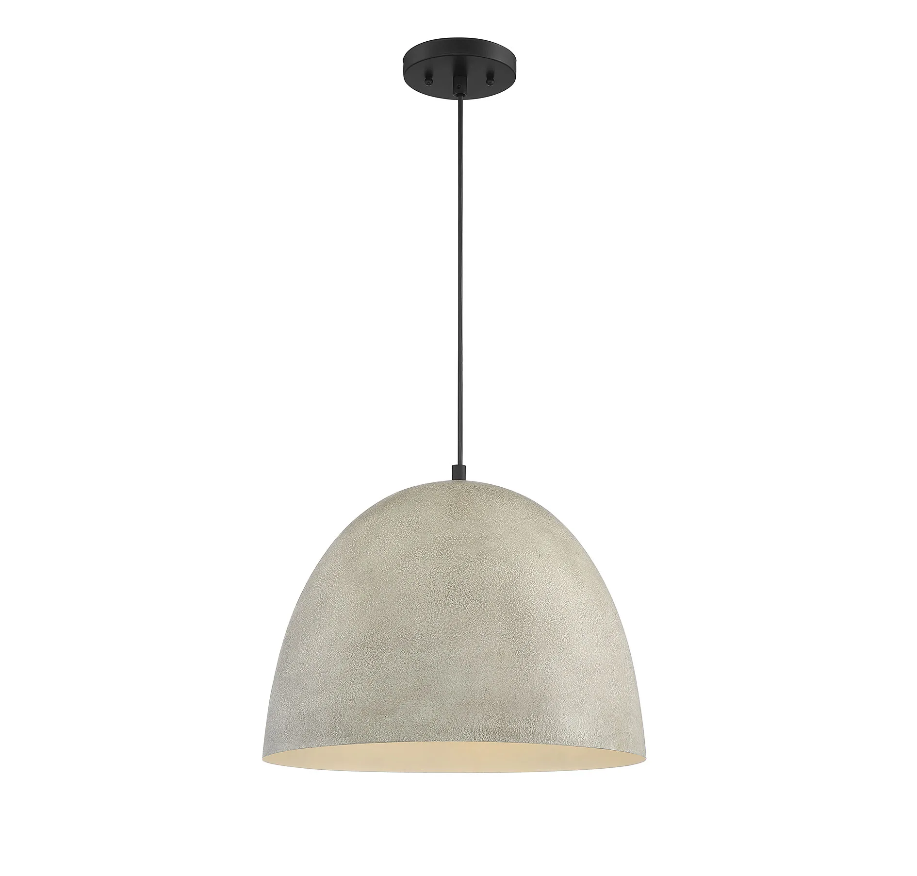 Mpend One Light Pendant in Concrete with Matte Black