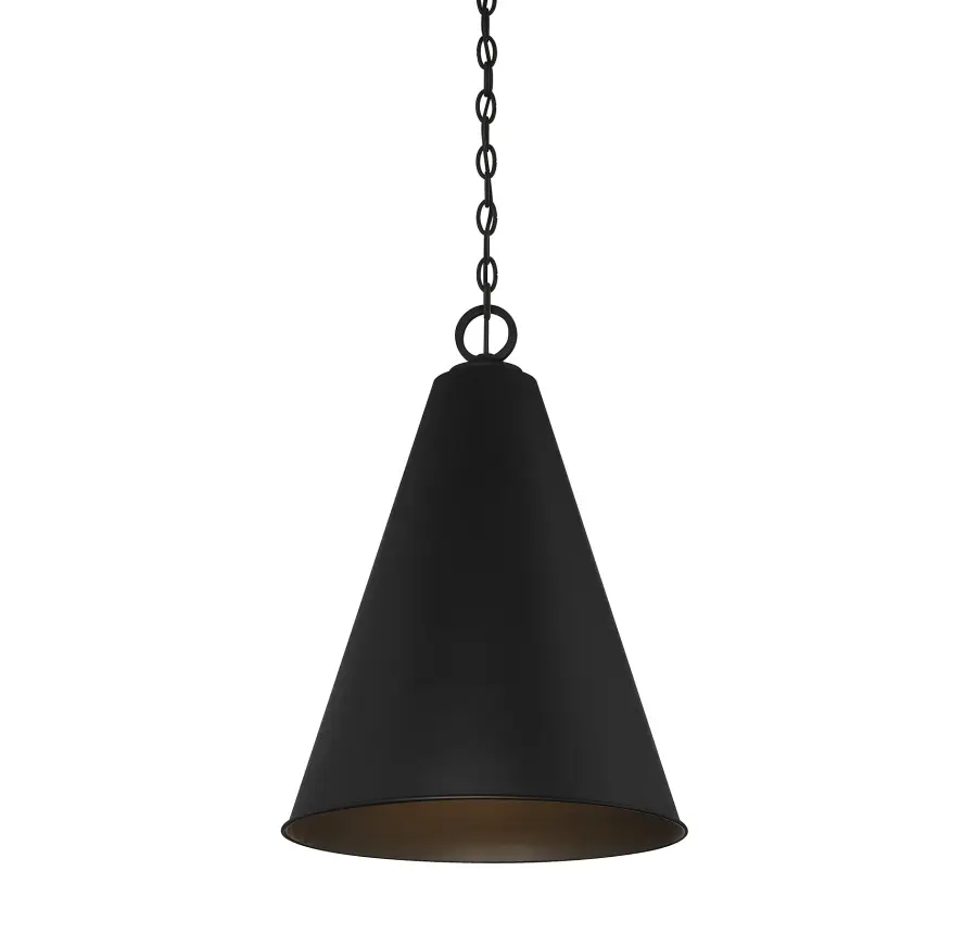 One Light Pendant in Matte Black