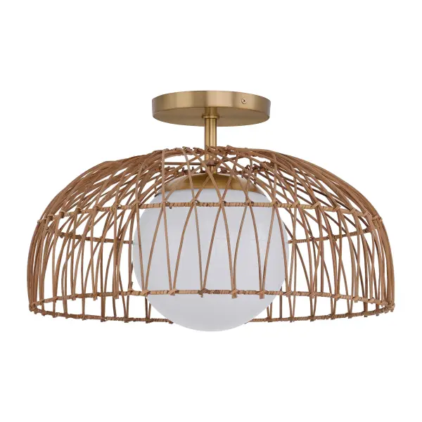 1-Light Convertible Pendant or Semi-Flush in Natural Brass - Image 2