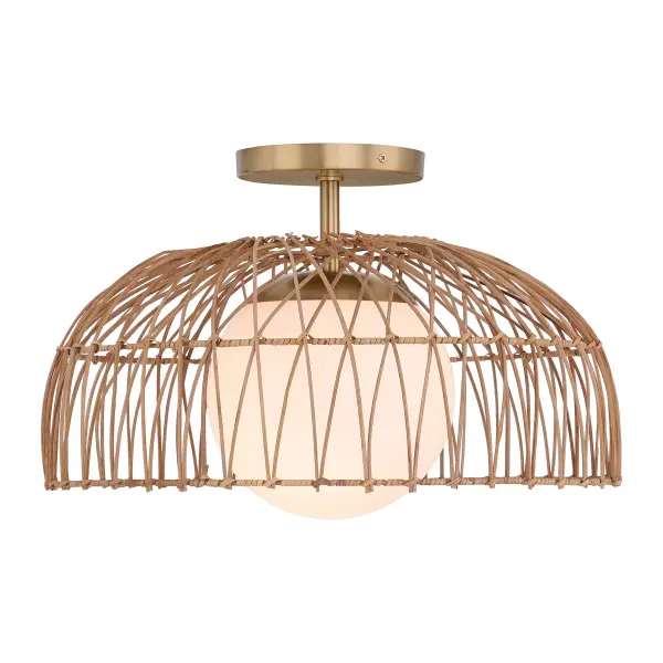 1-Light Convertible Pendant or Semi-Flush in Natural Brass - Image 3