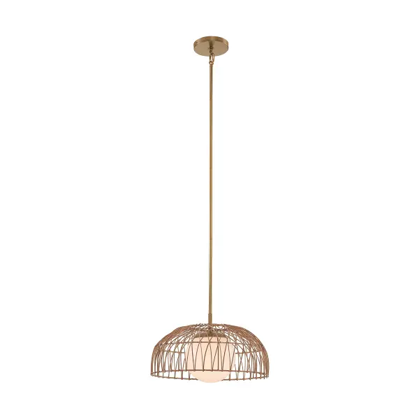 1-Light Convertible Pendant or Semi-Flush in Natural Brass - Image 5