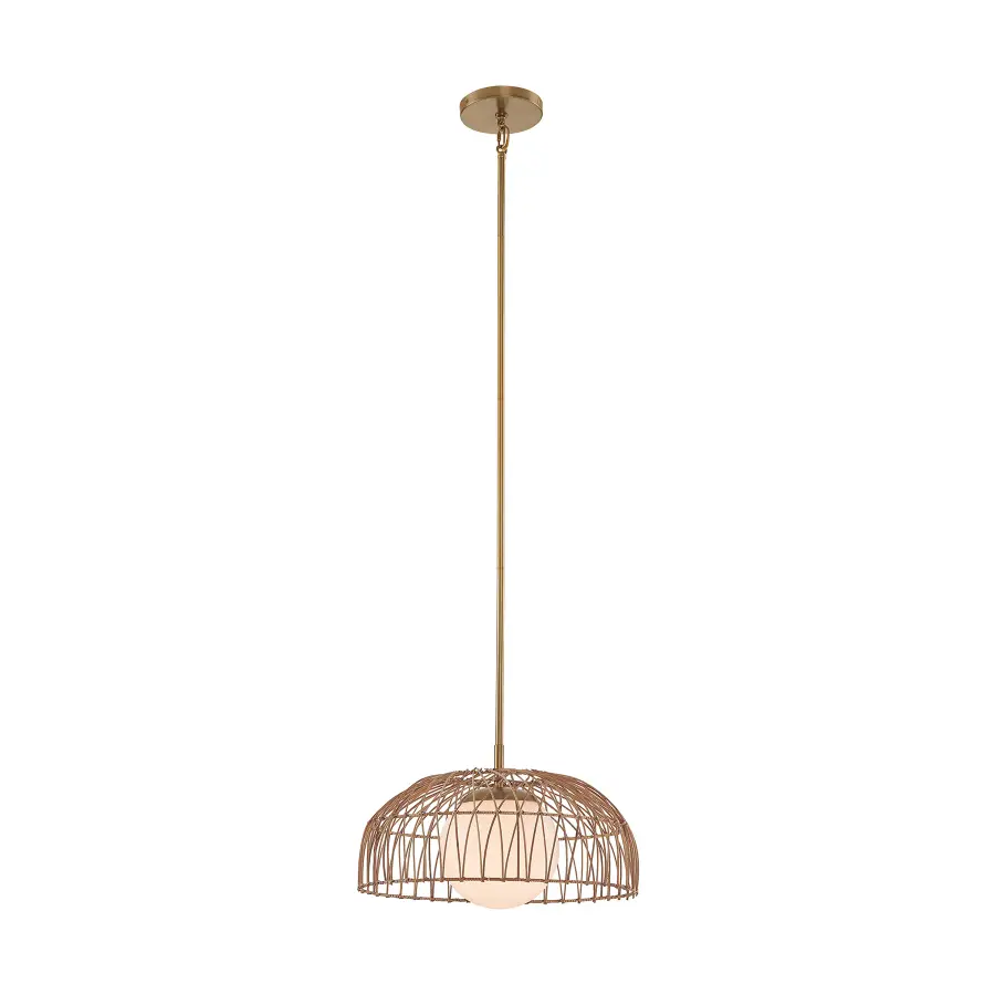 1-Light Convertible Pendant or Semi-Flush in Natural Brass - Image 5