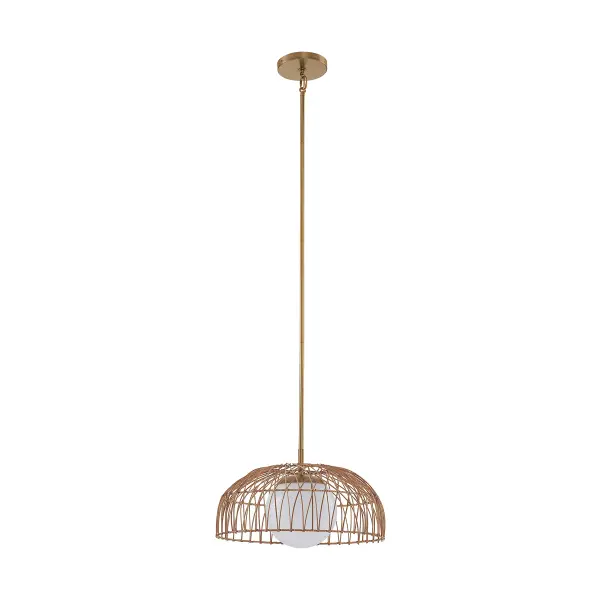 1-Light Convertible Pendant or Semi-Flush in Natural Brass - Image 6