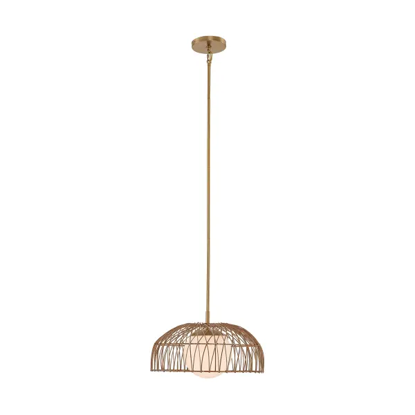 1-Light Convertible Pendant or Semi-Flush in Natural Brass - Image 7