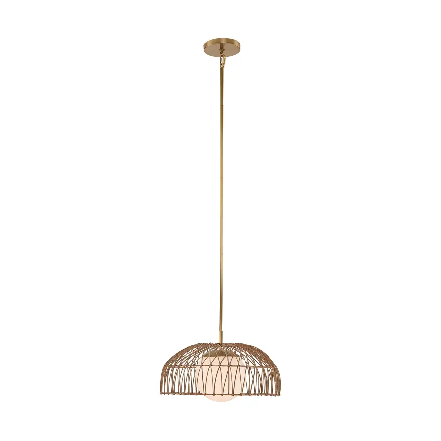 1-Light Convertible Pendant or Semi-Flush in Natural Brass - Image 7