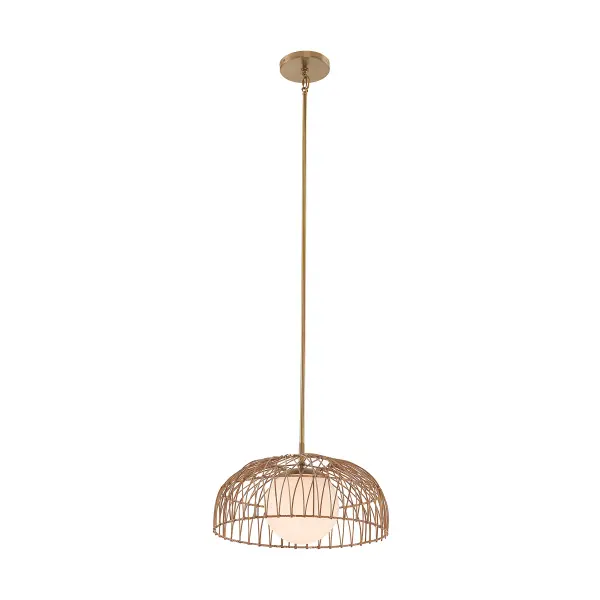 1-Light Convertible Pendant or Semi-Flush in Natural Brass - Image 8