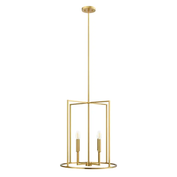 4-Light Pendant in Natural Brass - Image 1