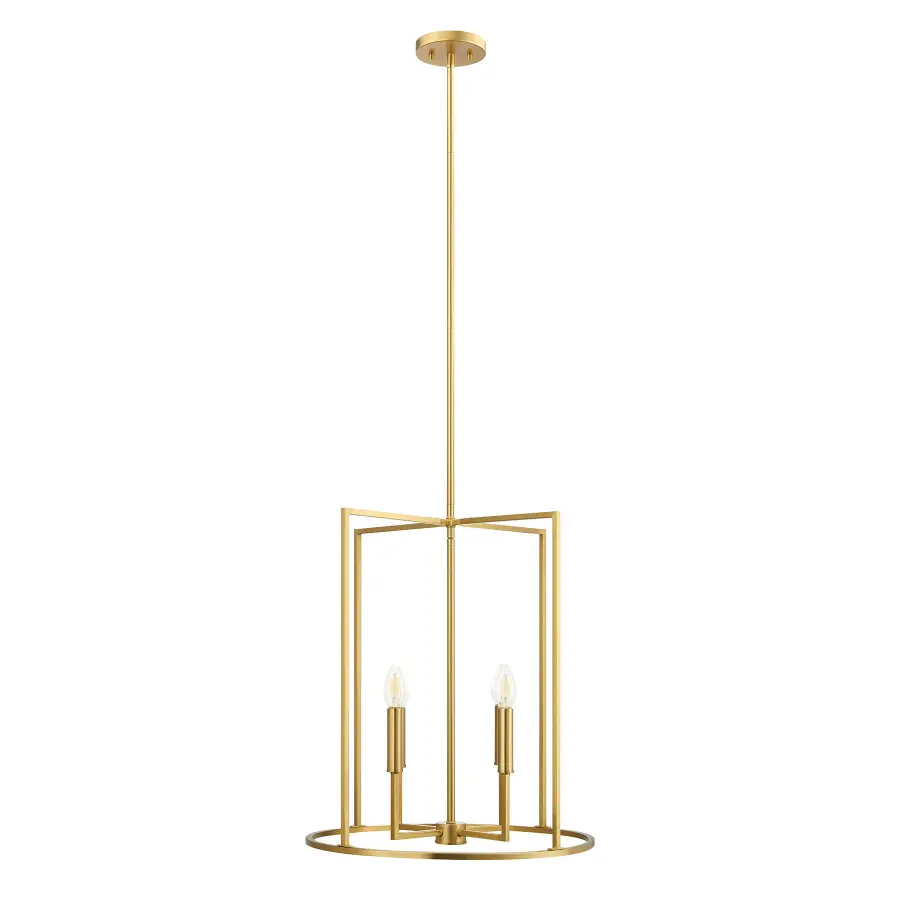 4-Light Pendant in Natural Brass - Image 1