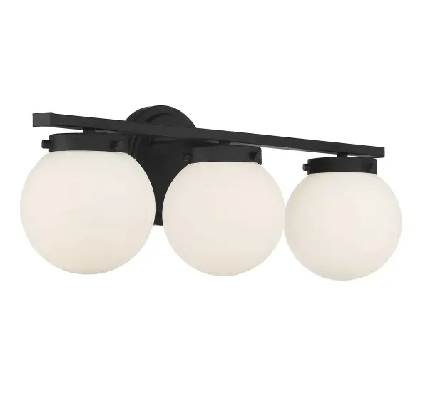 3-Light Bathroom Vanity Light in Matte Black - Image 4
