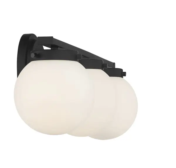 3-Light Bathroom Vanity Light in Matte Black - Image 5