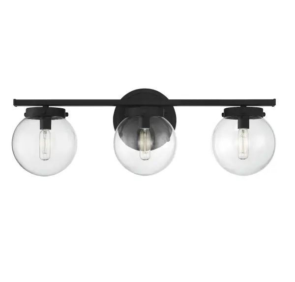 3-Light Bathroom Vanity Light in Matte Black - alternate view