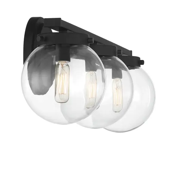 3-Light Bathroom Vanity Light in Matte Black - Image 5