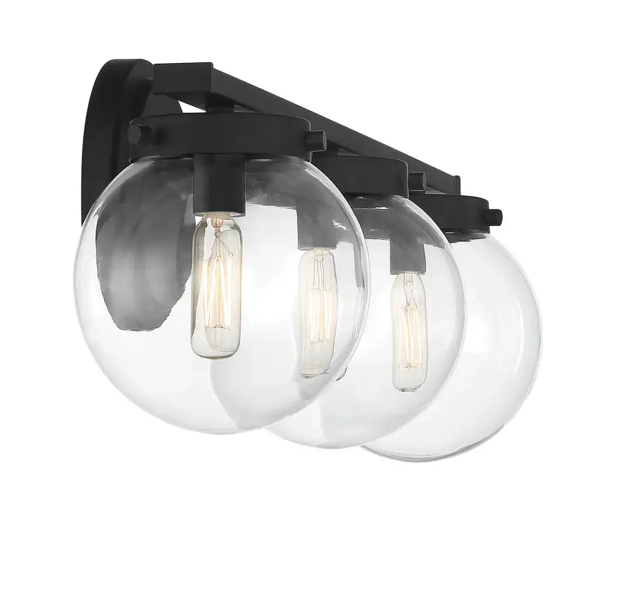 3-Light Bathroom Vanity Light in Matte Black - Image 5