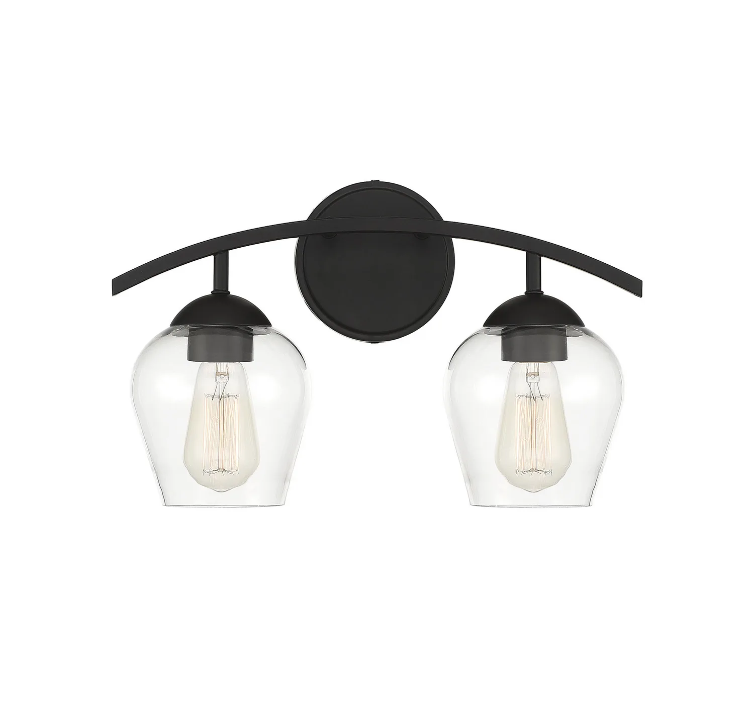 Mbath Two Light Bathroom Vanity Light in Matte Black
