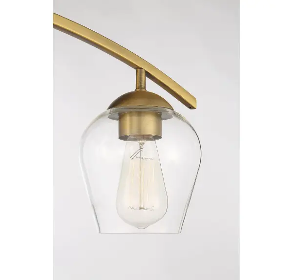 3-Light Bathroom Vanity Light in Natural Brass - Image 6