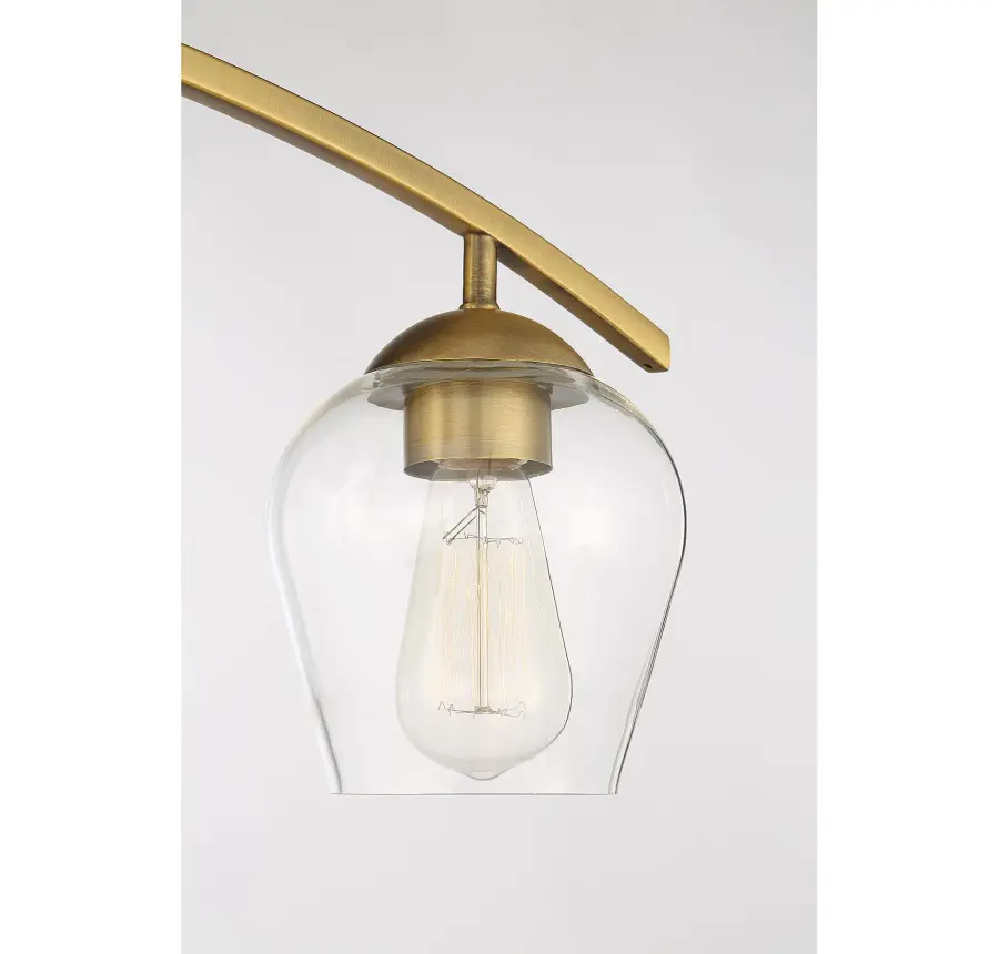 3-Light Bathroom Vanity Light in Natural Brass - Image 6