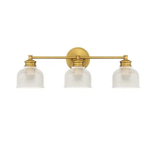 3-Light Bathroom Vanity Light in Natural Brass - alternate view