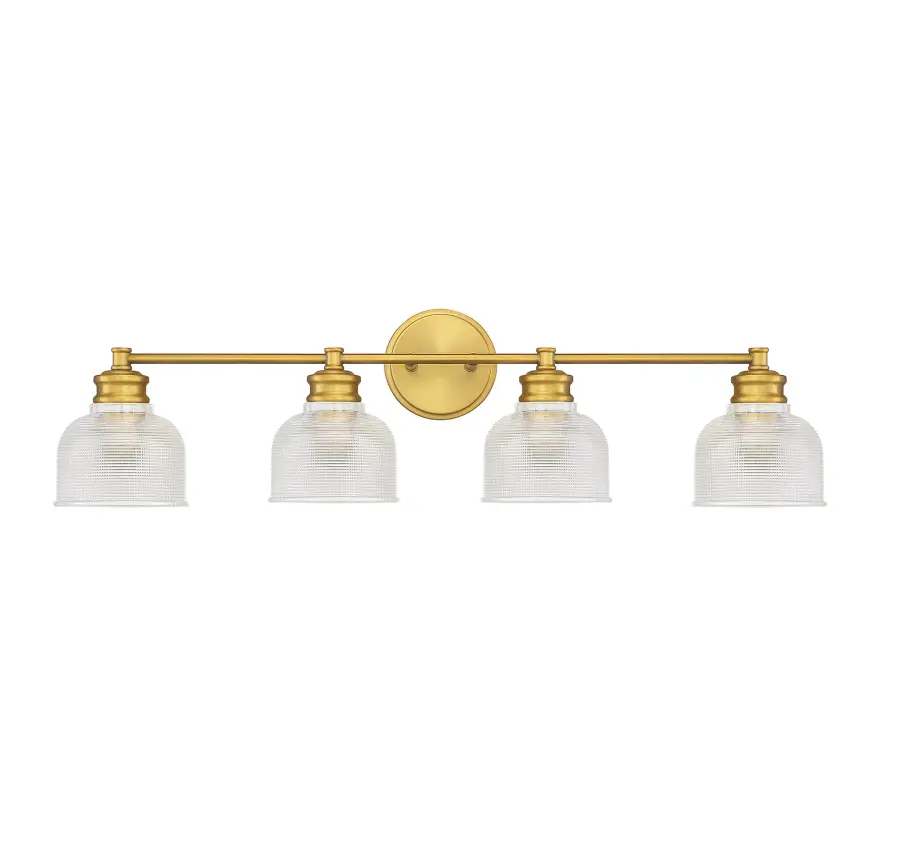 4-Light Bathroom Vanity Light in Natural Brass - Image 2