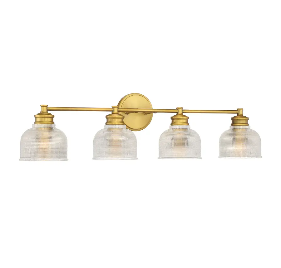 4-Light Bathroom Vanity Light in Natural Brass - Image 3