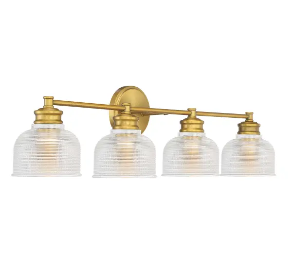 4-Light Bathroom Vanity Light in Natural Brass - Image 4