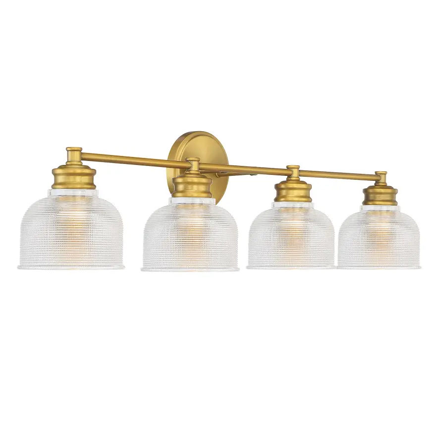 4-Light Bathroom Vanity Light in Natural Brass - Image 4