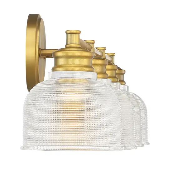 4-Light Bathroom Vanity Light in Natural Brass - Image 5