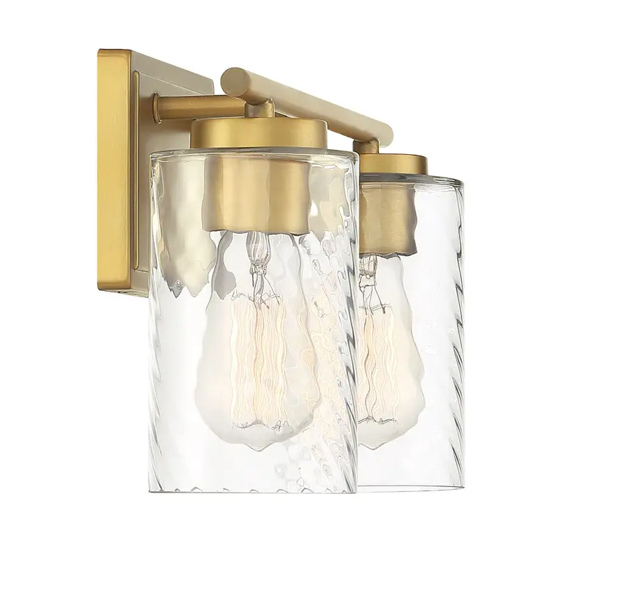 2-Light Bathroom Vanity Light in Natural Brass - Image 5