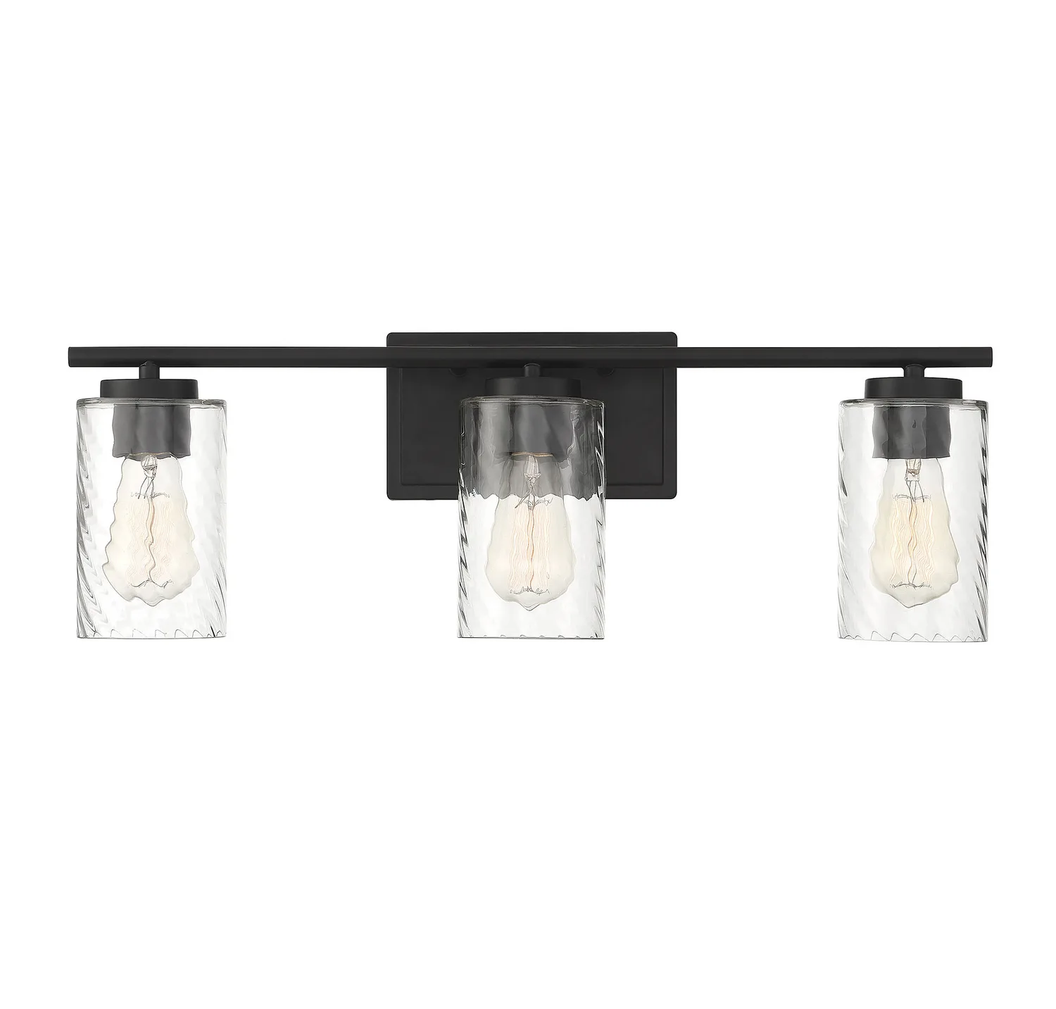 Mbath Three Light Bathroom Vanity Light in Matte Black
