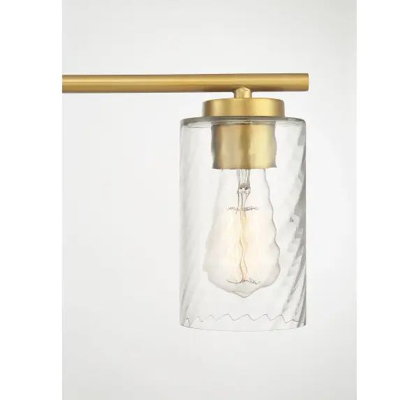 4-Light Bathroom Vanity Light in Natural Brass - Image 6