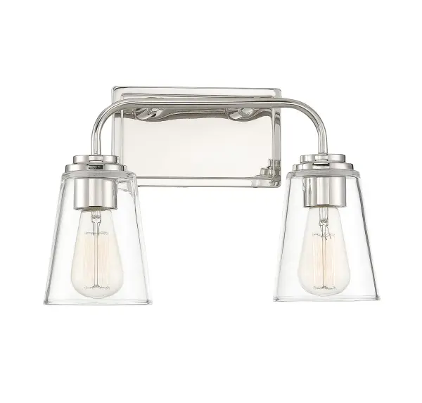 2-Light Bathroom Vanity Light in Polished Nickel - Image 3