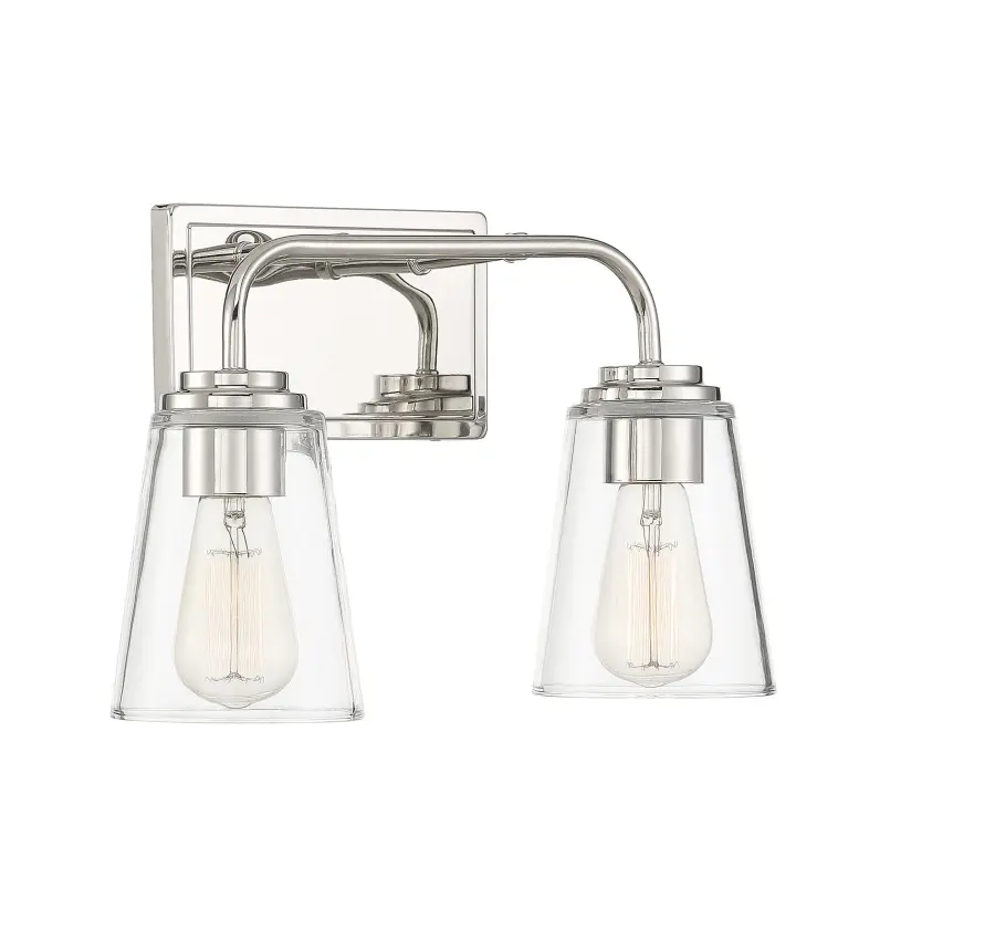 2-Light Bathroom Vanity Light in Polished Nickel - Image 4