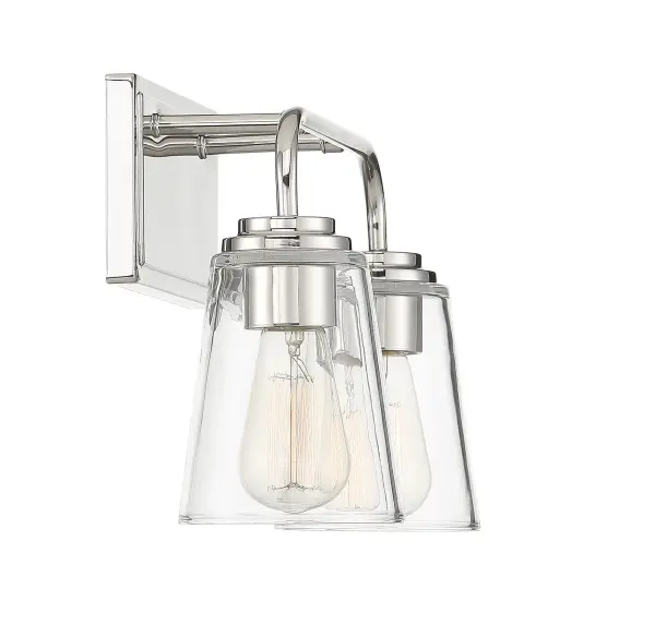 2-Light Bathroom Vanity Light in Polished Nickel - Image 5