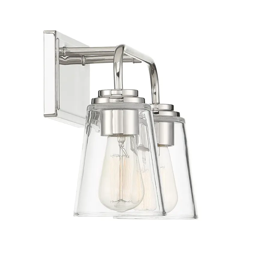 2-Light Bathroom Vanity Light in Polished Nickel - Image 5