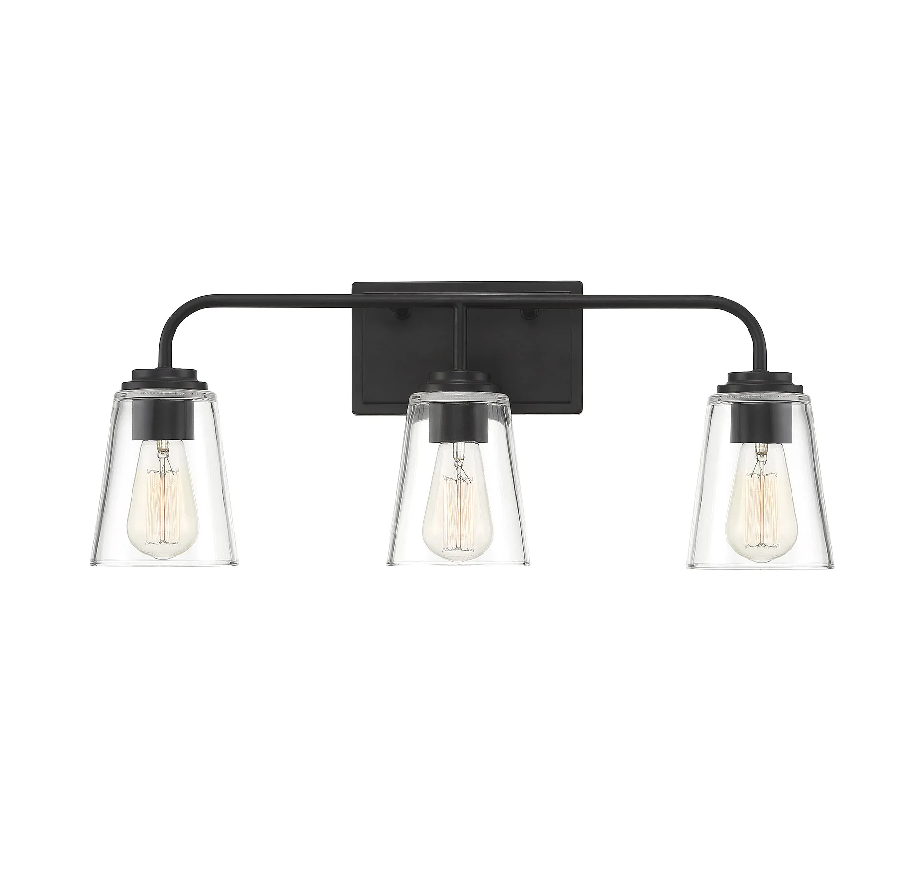 Mbath Three Light Bathroom Vanity Light in Matte Black