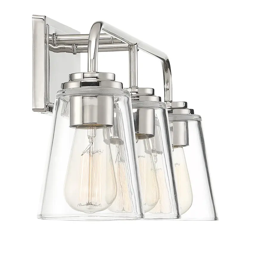 3-Light Bathroom Vanity Light in Polished Nickel - Image 5