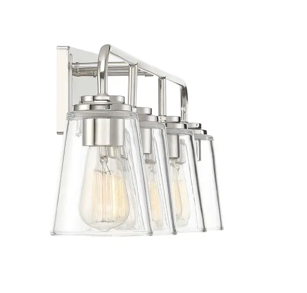 4-Light Bathroom Vanity Light in Polished Nickel - Image 5