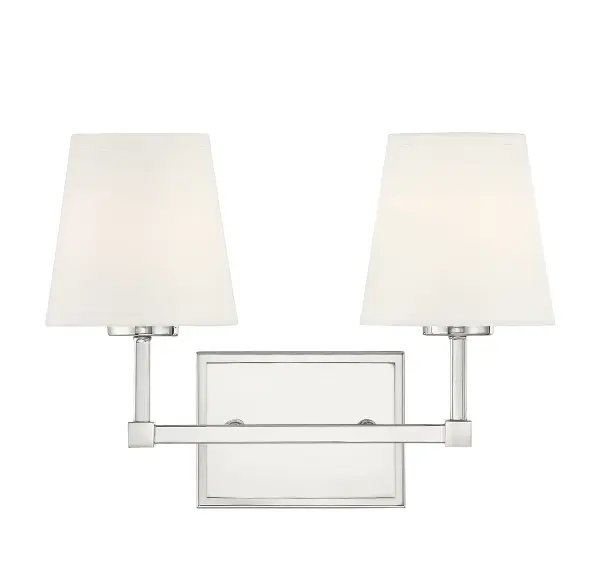 2-Light Bathroom Vanity Light in Polished Nickel - Image 1